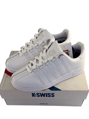 K-Swiss Women's Classic VN Low White White Size 7 New with Box! 97321-101-M